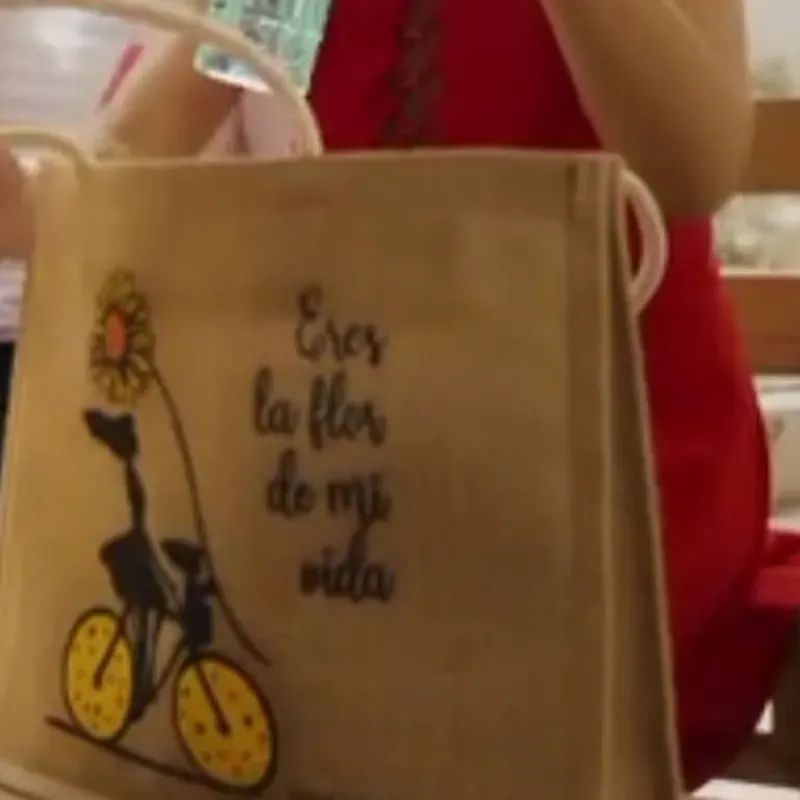 Bolso de yute flor de mi vida
