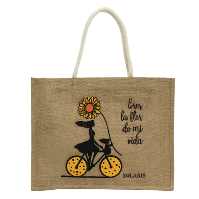 Bolso de yute flor de mi vida