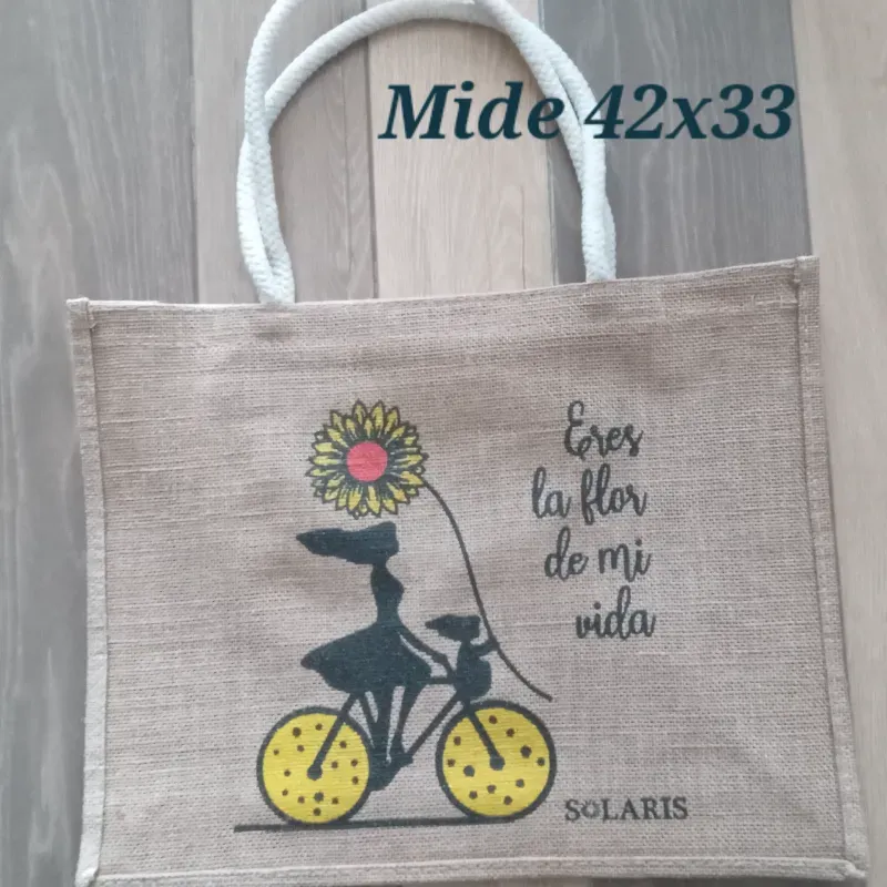 Bolso de yute flor de mi vida