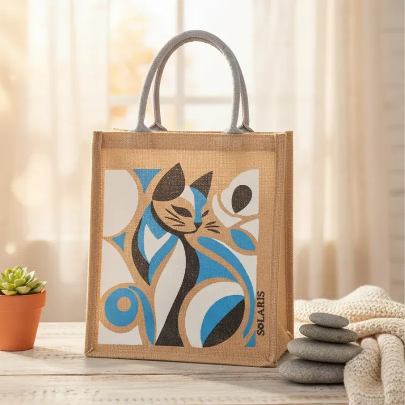 Bolso de yute gatito
