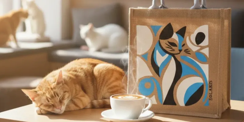 Bolso de yute gatito