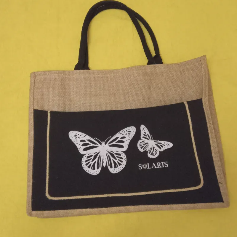 Bolso de yute mariposas