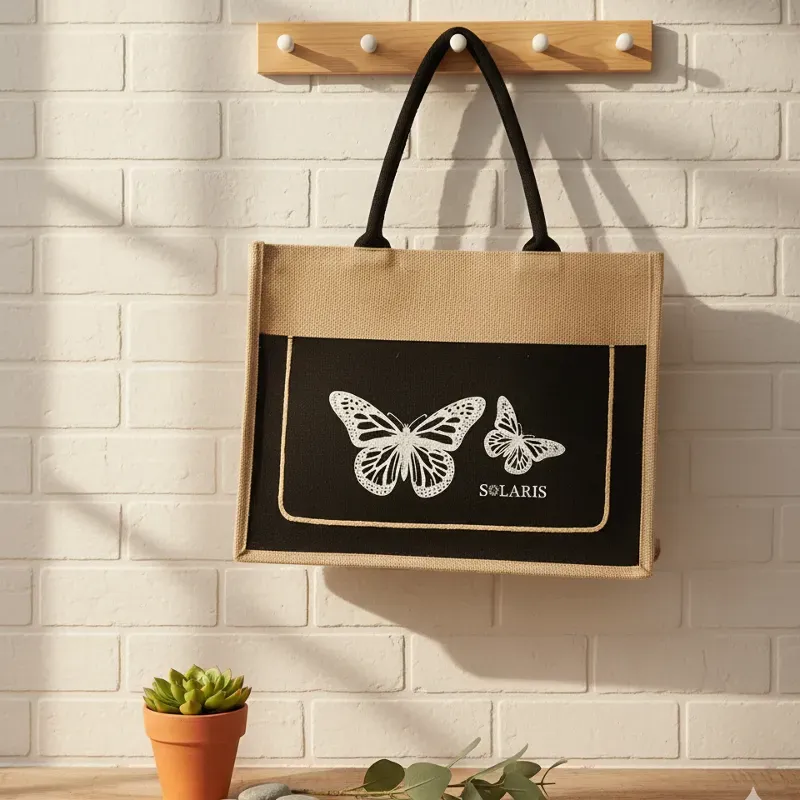 Bolso de yute mariposas