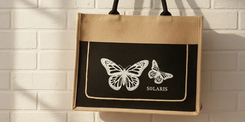 Bolso de yute mariposas