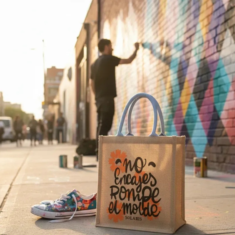 Bolso de yute no encajes,rompe el molde.