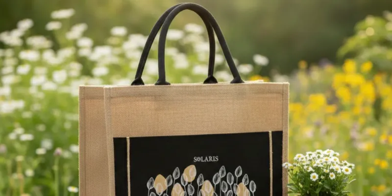 Bolso de yute tulipanes