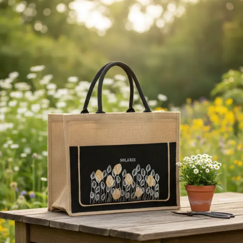 Bolso de yute tulipanes