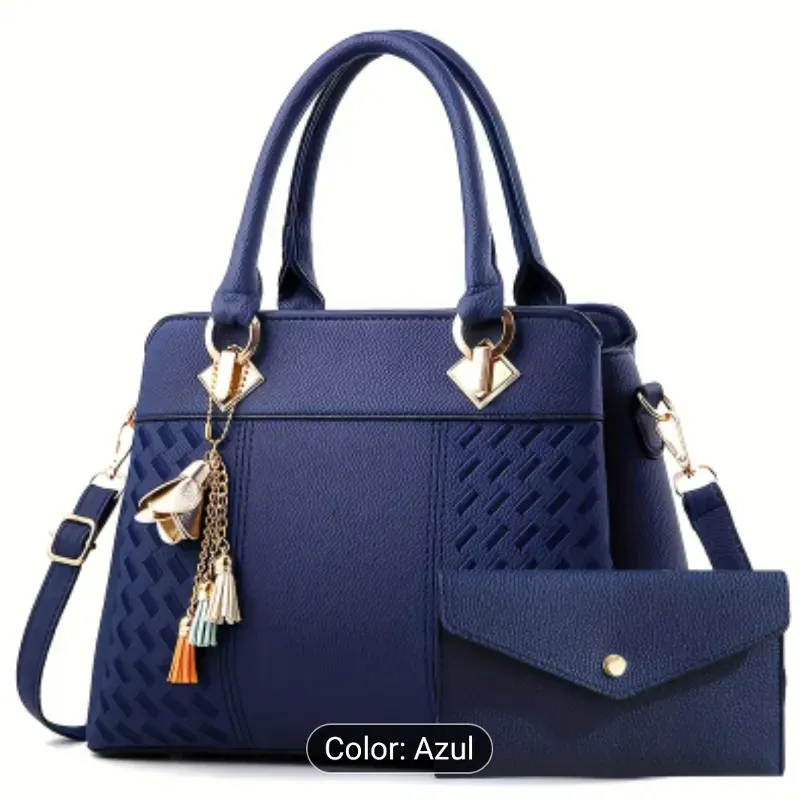 Bolso  elegante doble asa con adorno