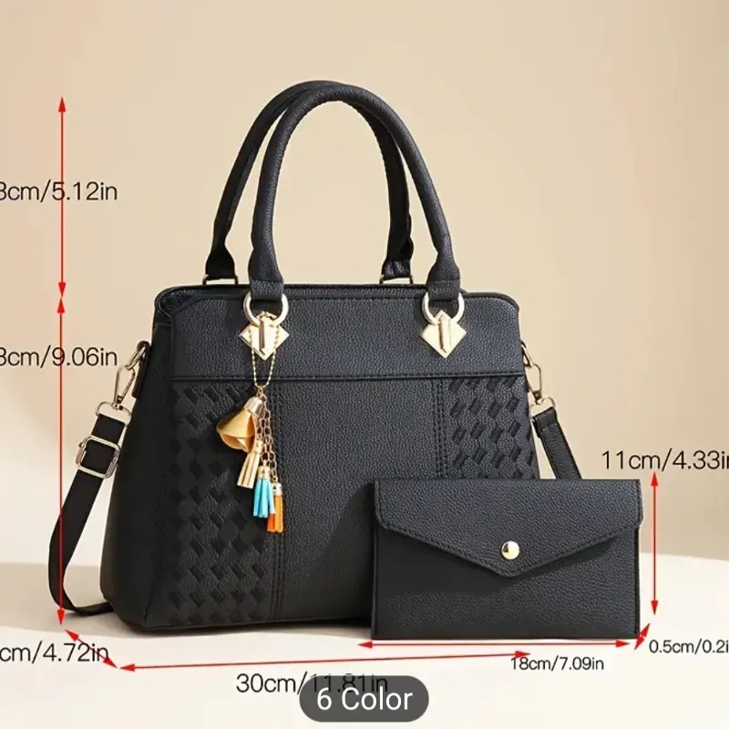 Bolso elegante doble asa con adorno