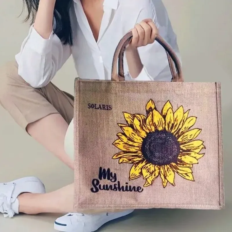 Bolso yute girasoles
