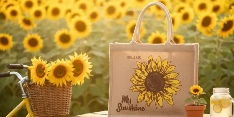 Bolso yute girasoles