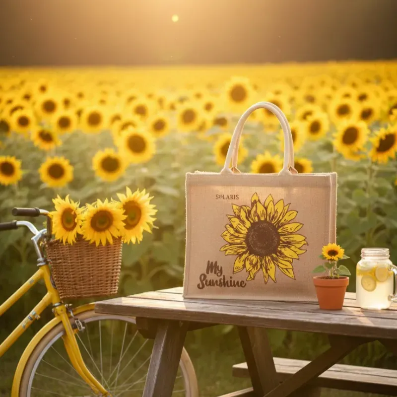 Bolso yute girasoles