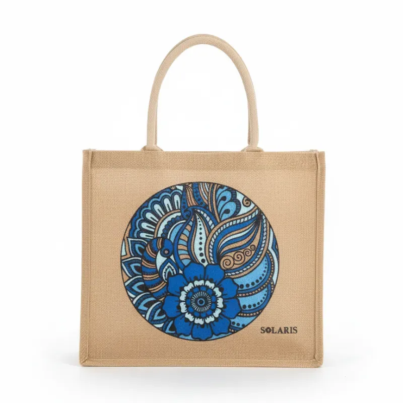 Bolsode yute arabesco azul