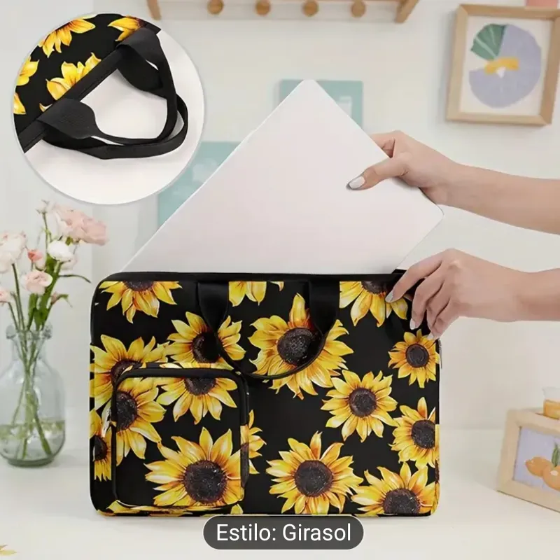 Portafolio para laptop con estampado.