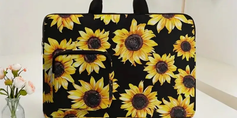 Portafolio para laptop con estampado.