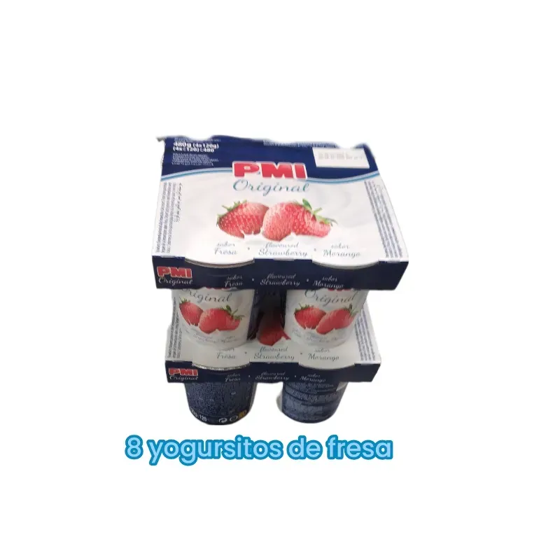 Yogurt de fresa bolsa de 8 frascos