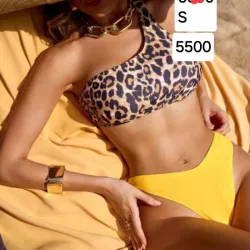 Bikini amarillo y leopardo