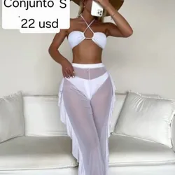 Bikini con Pantalón Blanco