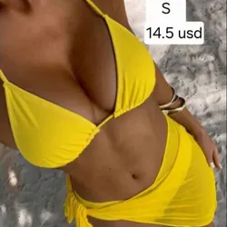 Bikini con pareo Amarillo