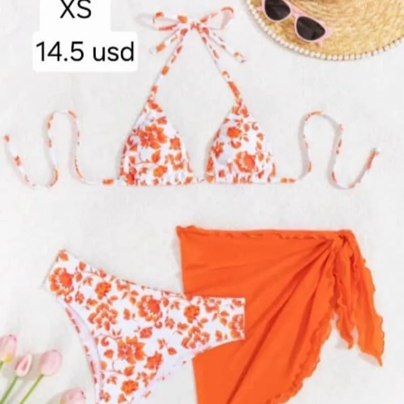 Bikini estampado naranja