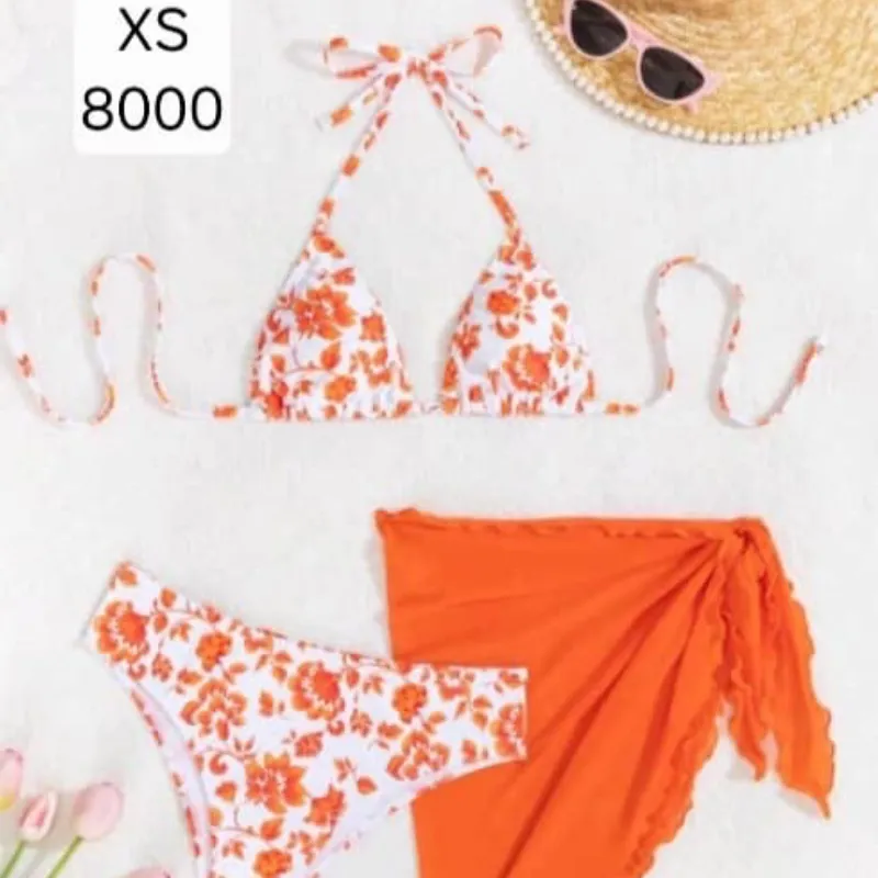 Bikini estampado naranja