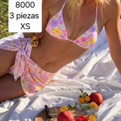 Bikini flores tres piezas