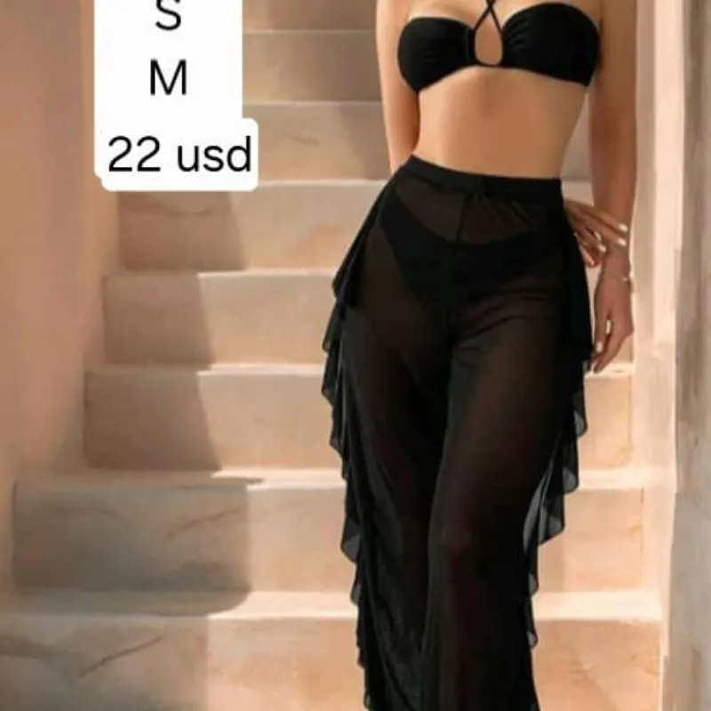 Bikini Negro pareo pantalon