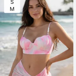 Bikini rosado y pareo
