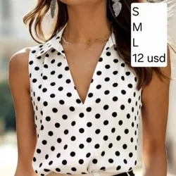 Blusa Blanca bolas Negras