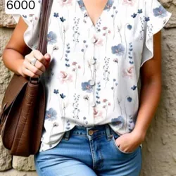 Blusa blanca con flores