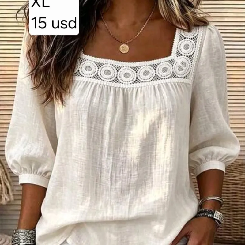 Blusa Blanca de hilo