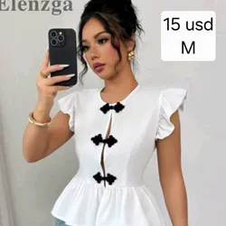 Blusa Blanca detalles negros
