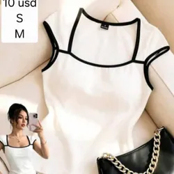 Blusa fina Blanca y Negra
