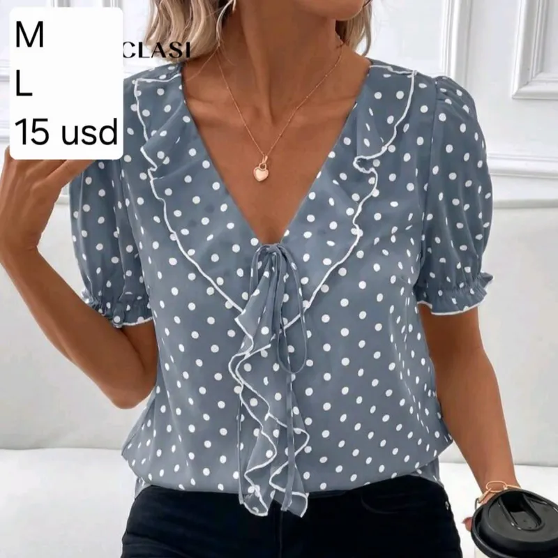 Blusa lunares Azul