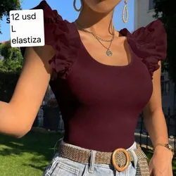 Blusa rojo vino elastizada
