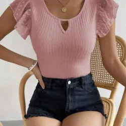 Blusa rosa de mangas