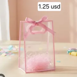 Bolsa transparente y rosa