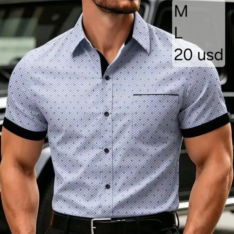 Camisa Azul de puntos