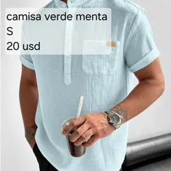 Camisa de hilo Verde menta