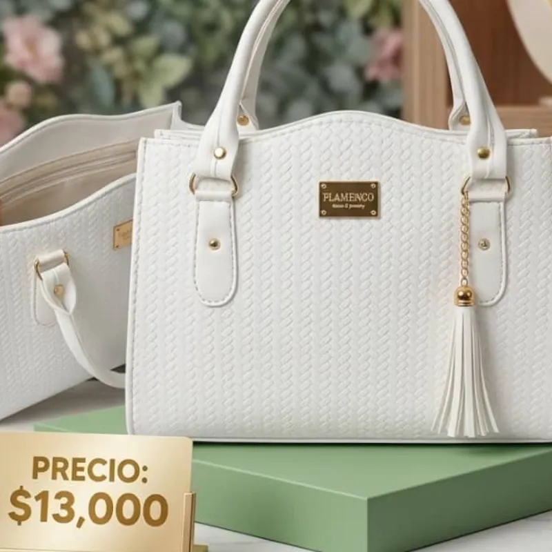 Cartera Grande Blanca Fina