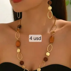 Collar & aretes Carmelita y Dorado