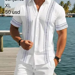 Conjunto Blanco líneas Azules