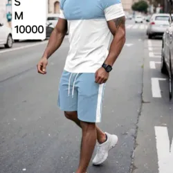 Conjunto blanco y azul