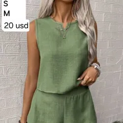 Conjunto de lino verde