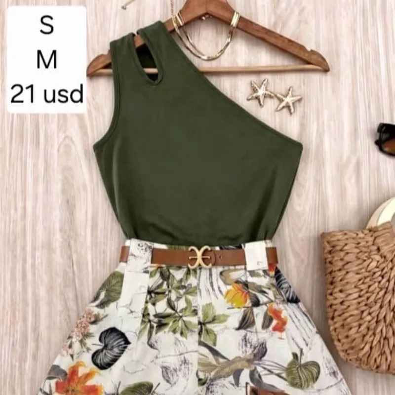 Conjunto Verde estampado
