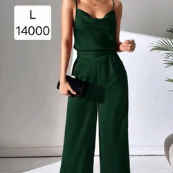 Juego pantalon y blusa satinado