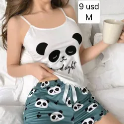 Pijama Panda verde