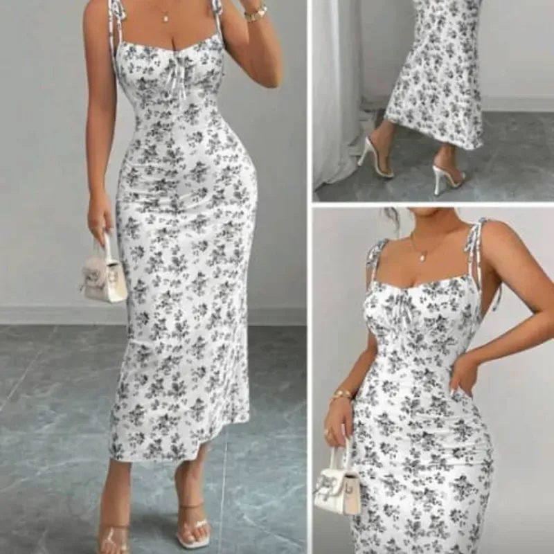 Vestido ajustado blanco y negro 