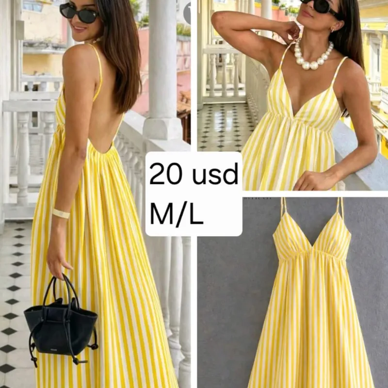Vestido amarillo a rayas