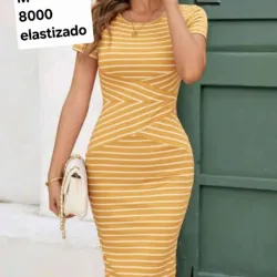 Vestido amarillo de rayas